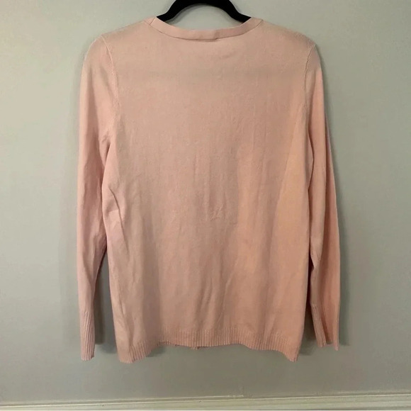 Talbots Women Long Sleeve Scoop Neck Pink Cotton Blend Sweater Sz M NWT - Picture 7 of 7